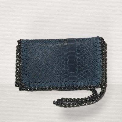 Crossbody leather bag L-01 Blue